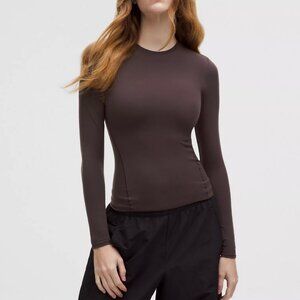 Wundermost Ultra-Soft Nulu Crewneck Long-Sleeve Shirt | Espresso | Size XL